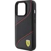 Ferrari FEHCP15LPWAK Apple iPhone 15 Pro 6.1″ juodos spalvos kietas dėklas Perforated Waves Metal Logo