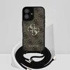 GUESS dėklas skirtas Apple iPhone 16 GUHCP16SP4GMGCRW (CBDY PU 4G Big Logo W/Cord Strap) rudos spalvos