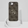 Guess PU 4G Metal Logo Apple iPhone 16e dėklas telefonui rudos spalvos