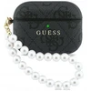Guess PU 4G Classic Logo Pearl Strap dėklas skirtas Apple AirPods Pro 3 juodos spalvos