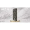 Guess PU 4G Strass Triangle Metal Logo Apple iPhone 16e dėklas telefonui rudos spalvos