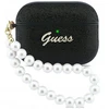 „Guess“ blizgantis perlų dirželio dėklas, skirtas „AirPods Pro 3“ ausinėms - Juodas