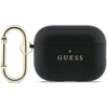 „Guess Grained Classic Logo“ dėklas, skirtas „AirPods Pro 3“ ausinėms - juodas
