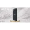 GUESS dėklas skirtas Apple iPhone 16e (SE 4 2025) suderinamas su MagSafe GUHMPSE4PGHSMMK (PU Grained Gold Ring) juodos spalvos