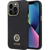 Guess GUHCP15LM4DGPK Apple iPhone 15 Pro 6.1″ juodos spalvos kietas dėklas Silicone Logo Strass 4G