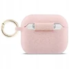 Guess silikoninis blizgučių žiedinis dėklas AirPods Pro 3 ausinėms - Rožinė
