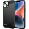 Hurtel Carbon Apple iPhone 14 Plus flexible gel back dėklas telefonui juodos spalvos
