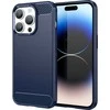Hurtel Carbon Apple iPhone 14 Pro flexible gel back dėklas telefonui mėlynos spalvos