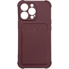 Hurtel Card Armor dėklas skirtas Samsung Galaxy A22 4G, aviečių spalvos