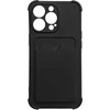 Hurtel Card Armor Pouch Samsung Galaxy A22 4G Card Wallet silikoninis Armor Air Bag dėklas telefonui juodos spalvos