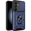 Hurtel Hybrid Armor Camshield su stoveliu ir kameros dangteliu Samsung Galaxy A56 – dėklas telefonui mėlynos spalvos