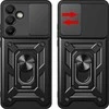 Hurtel Hybrid Armor Camshield su stoveliu ir kameros dangteliu Samsung Galaxy A56 – dėklas telefonui juodos spalvos