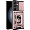 Hurtel Hybrid Armor Camshield su stoveliu ir kameros dangteliu Samsung Galaxy A26 – dėklas telefonui rožinės spalvos