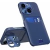 Hurtel Leather Apple iPhone 14 Plus card wallet su stoveliu dėklas telefonui mėlynos spalvos