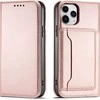Hurtel Magnet Card dėklas skirtas iPhone 12 Pro Max, rožinis