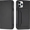 Hurtel Magnet Card dėklas skirtas iPhone 12 Pro Max, juodas