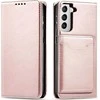Hurtel Magnet Card dėklas skirtas Samsung Galaxy S22 + (S22 Plus), rožinis