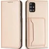 Hurtel Magnet Card dėklas skirtas Samsung Galaxy A12 5G, rožinis