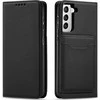 Hurtel Magnet Card dėklas skirtas Samsung Galaxy S22 + (S22 Plus), juodas