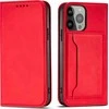 Dėklas Hurtel Magnet Card Samsung Galaxy S23 Plus atverčiamas su stoveliu red