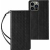 Hurtel Magnet Strap dėklas telefonui Apple iPhone 12 Pro Pouch Wallet + Mini Lanyard Pendant juodos spalvos