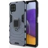 Dėklas Hurtel Ring Armor Kickstand Tough Rugged Samsung Galaxy A22 4G mėlynos spalvos