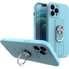 Hurtel Silikoninis „Ring Case“ dėklas su pirštų laikikliu ir stovu, skirtas „iPhone 12 Pro Max“, mėlynas
