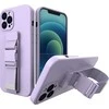 Hurtel Rope dėklas su dirželiu skirtas iPhone 12 Pro Max, violetinis