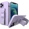 Hurtel Rope dėklas su dirželiu skirtas iPhone 11 Pro, violetinis