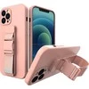 Hurtel Rope dėklas su dirželiu skirtas iPhone 13, rožinis