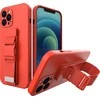Hurtel Rope dėklas su dirželiu skirtas iPhone 12 Pro Max, raudonas