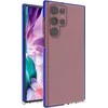 Hurtel Spring dėklas su spalvotu rėmeliu skirtas Samsung Galaxy S22 Ultra, tamsiai mėlynas