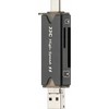Atminties kortelės laikiklis - JJC MCH STK6GR 6 kortelių organizatorius su USB 3.0 skaitytuvu žalias