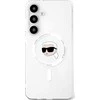 Karl Lagerfeld Button Karl Head Printed Logo MagSafe Samsung Galaxy S25 dėklas telefonui baltos spalvos