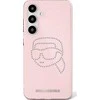 Dėklas Karl Lagerfeld Rhinestones K. Head Logo Samsung Galaxy S25 rožinės spalvos