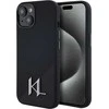 Dėklas Karl Lagerfeld Silicone Shadow Metal Initial MagSafe Apple iPhone 15 juodos spalvos