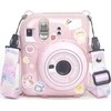 Viršelis LoveInstant Byla FujiFilm FUJI INSTAX Mini 12 + Stickers ir Pocket Nuotraukos / Jogurtas Triušis / Rožinė Brocade