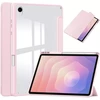 Dėklas na tablet 4kom.pl CLEAR PENCIL do Samsung Galaxy Tab S11 11" SM-X730 SMX736 su klapką rožinė