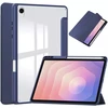 Dėklas na tablet 4kom.pl CLEAR PENCIL do Samsung Galaxy Tab S11 11" SM-X730 SMX736 su klapką tamsiai mėlyna