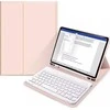 4Kom Tech-Protect SC Pen + klaviatūra su klaviatūra Apple iPad D 10.9” 10 / 2022 / 11” 11 / 2025 – dėklas planšetiniam kompiuteriui rožinės spalvos