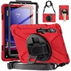 Planšetinio kompiuterio dėklas 4kom.pl šarvuotas Shockproof su rankena skirtas Samsung Galaxy Tab S9 FE/S9/S10 FE raudonas