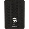 Karl Lagerfeld Saffiano Monogram Ikonik dėklas iPad 10.2" 2019 (7-osios kartos) su Folio Magnet ištisiniu dangteliu - Juodas