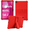 Planšetinio kompiuterio dėklas Strado-Tech Armor skirtas T-Mobile T Planšetė 2 10.1 5G 2025, šarvuotas, raudonas – apsauginis su stovu
