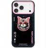 NIMMY dėklas GLASSES COOL CAT, suderinamas su „MagSafe“, skirtas IPHONE 17 Pro, juodas, rožinis