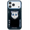 NIMMY dėklas GLASSES COOL CAT, suderinamas su „MagSafe“, skirtas IPHONE 17, juodas mėlynas