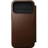 NOMAD odinis dėklas IPHONE 18 Pro Max/17 Pro Max, suderinamas su MagSafe (Modern Leather Folio ECCO Leather) ruda