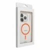 OEM dėklas, skirtas iPhone 15, „Drop Glue“ spalvotas žiedinis MagSafe dėklas, oranžinis
