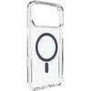 Puro „Lite Mag TPU + PC“ dėklas, suderinamas su „MagSafe“, skirtas „iPhone 17 Pro“ – skaidrus su „Mėlyna“ žiedu
