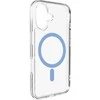 Puro Lite Mag TPU+PC dėklas suderinamas su MagSafe skirtas Apple iPhone 17 – skaidrus su mėlynos spalvos žiedu
