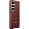 KS942SR anglies pluošto magnetinis dėklas „Samsung Galaxy S26“, koralų spalvos, raudonas
